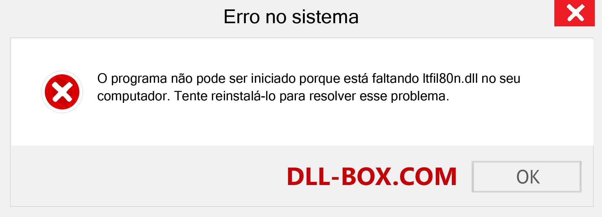 Arquivo ltfil80n.dll ausente ?. Download para Windows 7, 8, 10 - Correção de erro ausente ltfil80n dll no Windows, fotos, imagens