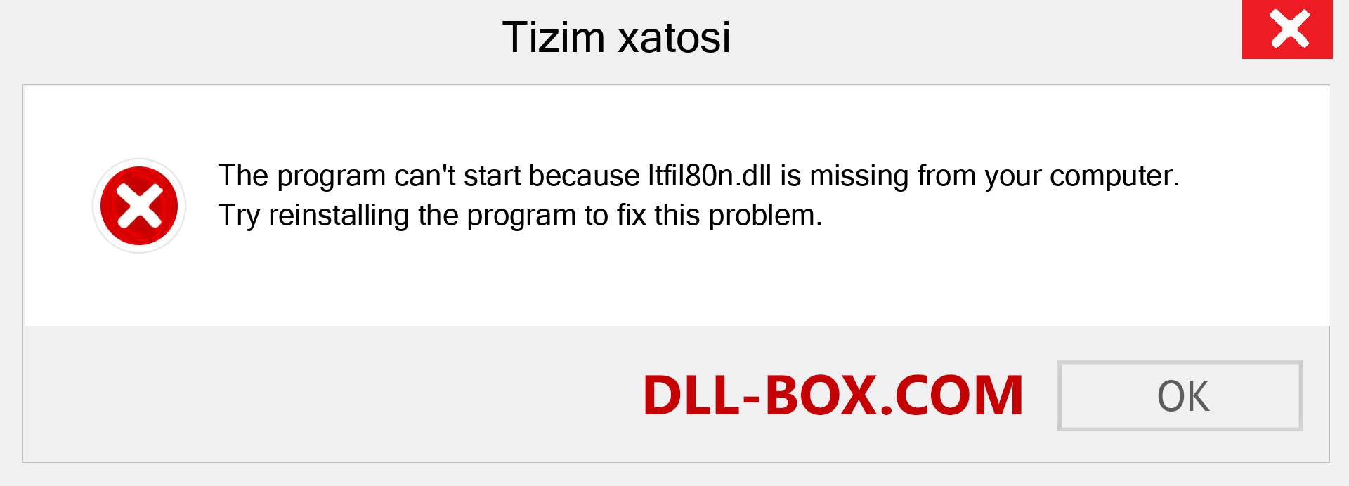 ltfil80n.dll fayli yo'qolganmi?. Windows 7, 8, 10 uchun yuklab olish - Windowsda ltfil80n dll etishmayotgan xatoni tuzating, rasmlar, rasmlar